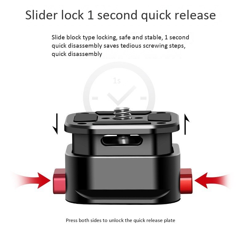 Bærbar quick release plade med 1/4 tommer skrue slr kamera stabilisator stativ quick release base ptz beslag