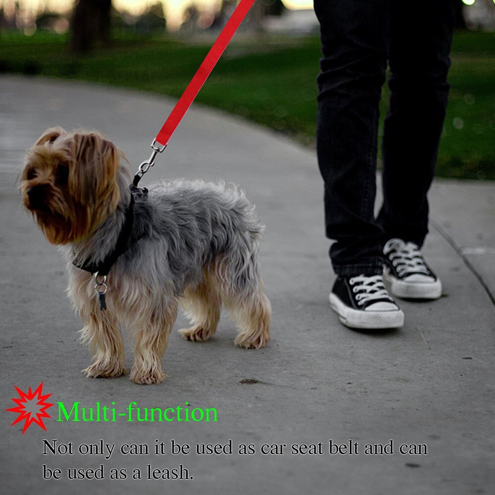 Hond Kat Veiligheid Seat Belt Riem Auto Hoofdsteun Restraint Verstelbare Nylon Hond Hoofdsteunen Voertuig Veiligheidsgordels Harness Pet Accessoires