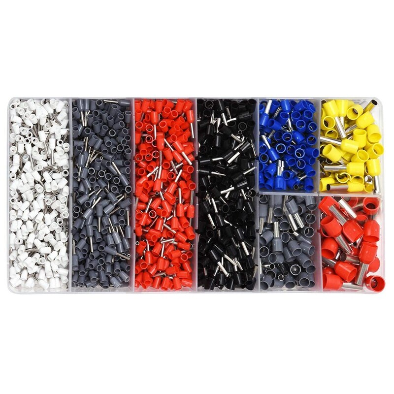 Ferrule Curl Tool Wire Pliers-1800 Piece Wire Ferrule with Reel Plier Kit for Electricians, Adjustable Ratchet Tool with Termina