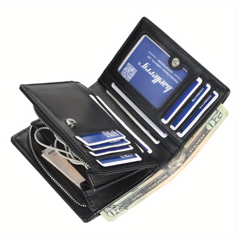 Men Wallets Zipper Card Holder Male Purse PU Leather Coin Holder Wallet