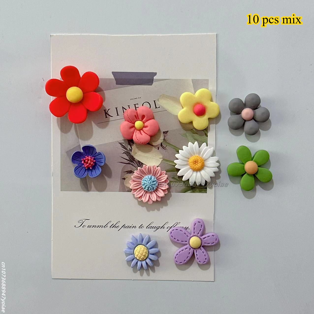 12 Uds. Imanes de nevera de flor de melocotón, bonitos imanes de resina para cocina, oficina, decoración de pizarra blanca, juego de imanes fuertes para nevera para para el hogar: Verde claro