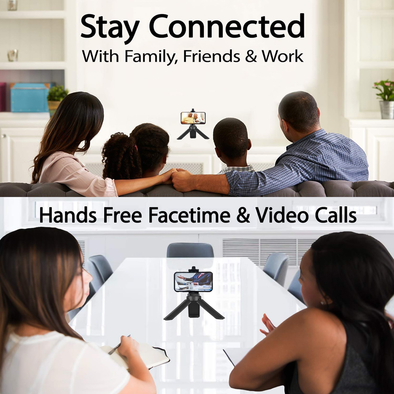 Mini Tabletop Folding Tripod With 1/4 Screw for Mobile Phone Camera Stabilizer Max Load 1KG Black Photography Accessories