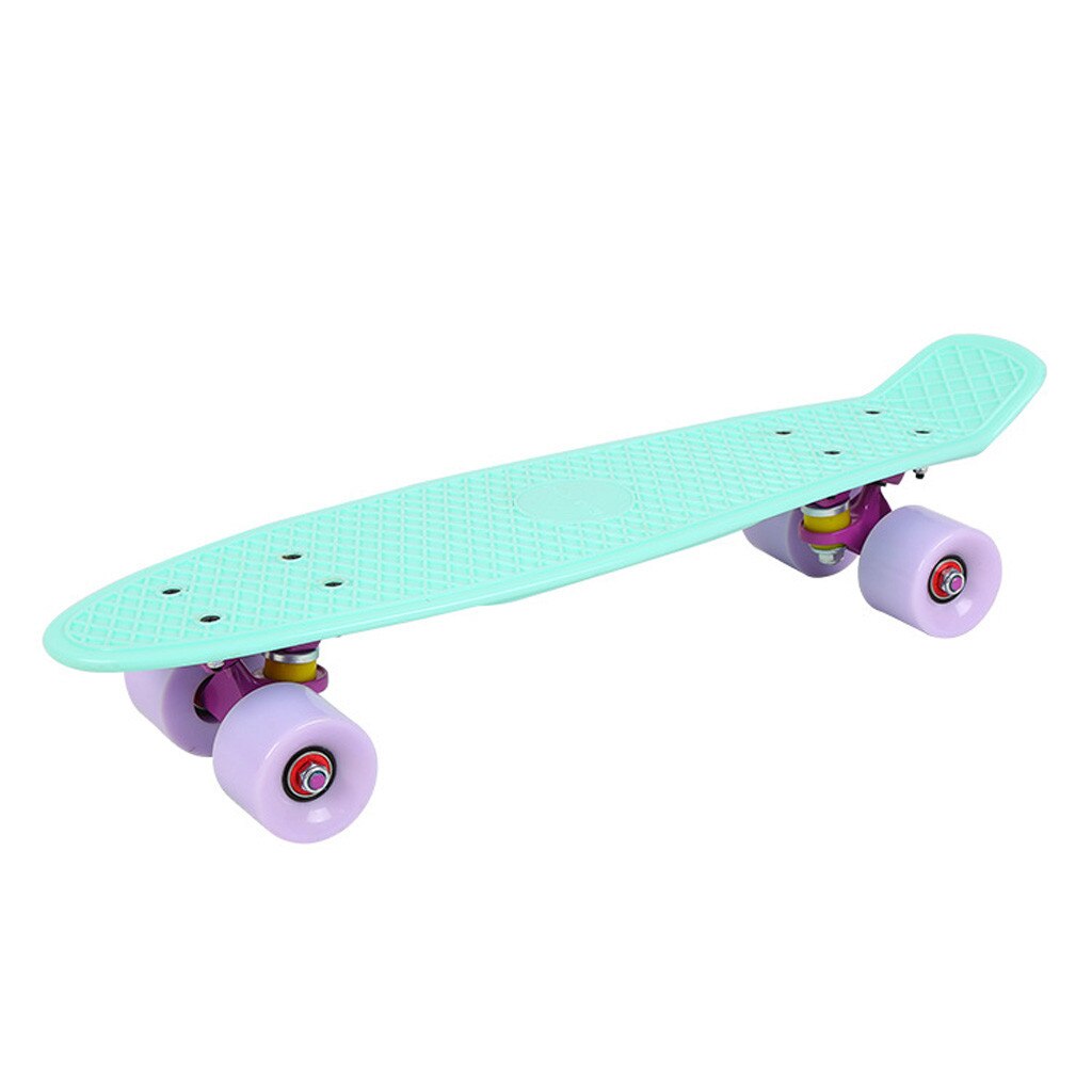 Planche à roulettes en plastique Mini Cruiser longue planche à roulettes complète pour les débutants planche à roulettes pour garçons filles enfants: B