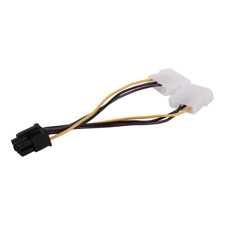 A Dual 4-Pin Molex IDE to 6 Pin PCI-E Graphic Card Power Connector Cable Adapter