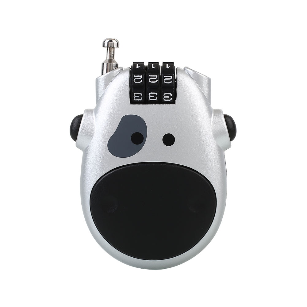 Telescopic Rope Combination Locks, Luggage Password Padlock Travel Bag Bicycle Cable Safety Security Cable Digit Anti-theft Lock: Silver