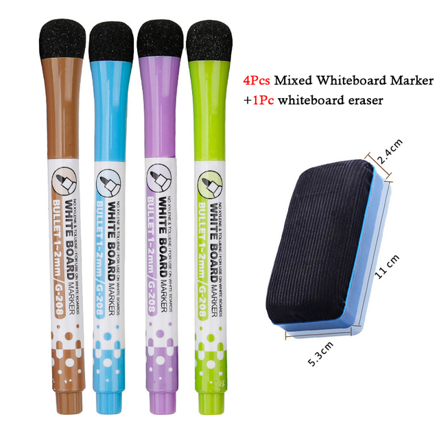 Stylos pour tableau blanc 8 couleurs, stylo magnétique à base d'eau avec capuchon effaçable, pointe Fine, peinture magnétique pour enfants, maison, bureau, école: Bleu marine