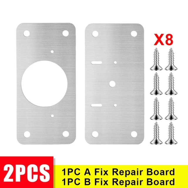 2/10Stck Schrank Scharnier Reparatur Platte Bausätze Edelstahl Tür Scharnier Montage Platte mit Löchern für Heimat Küche schrank Möbel: Weiß