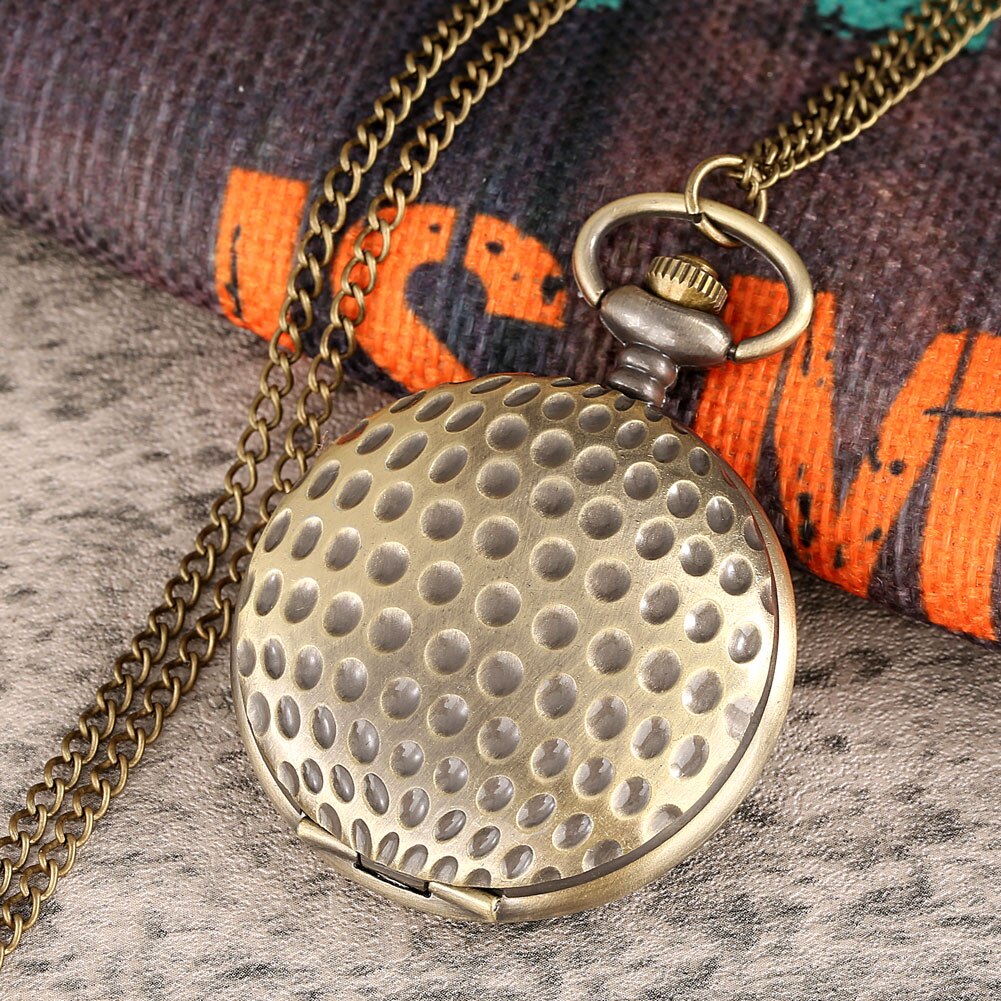 Steampunk Zakhorloge Man Ketting Pedent Sport Stijl Golfbal Patroon Vintage Horloge Man Regalos Para Hombre