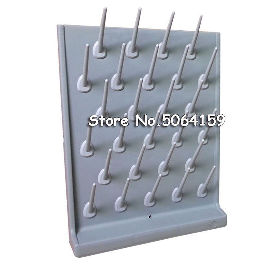 Laboratory Single-sided Removable Drip Rack 27 Pegs Drying Rack High Density PP Beaker test tube Rack
