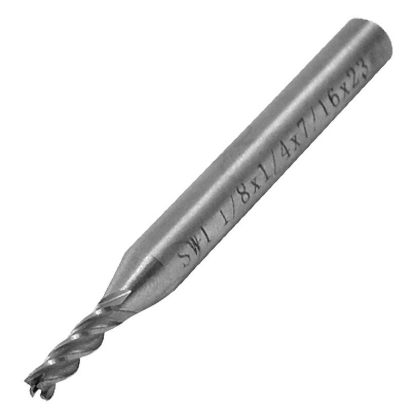 SODIAL(R) 1/8 "x 1/4" HSS vástago recto 4 flauta fresa herramienta de corte
