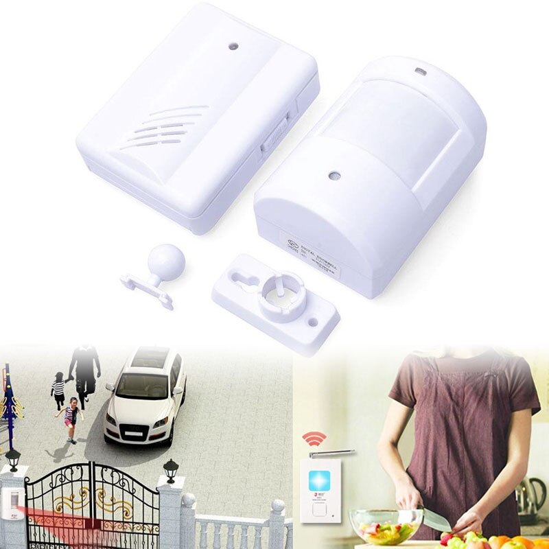 Wireless Infrared Monitor Motion Detector Entry Door Bell Alarm Doorbell Chime