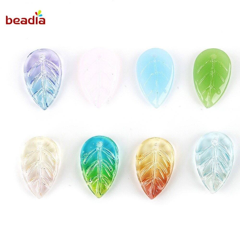 18x11mm Czech Glass Leaf Beads Jewelry Making Supply Czech Leaf Beads DIY Earring Finding Clothing Supplies 20pcs/bag