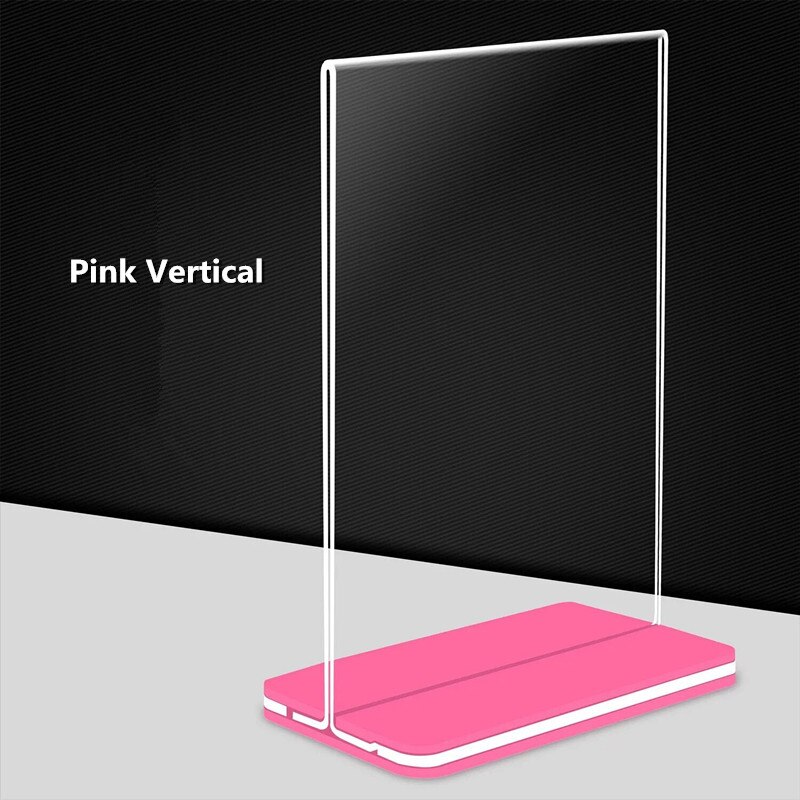 Support de Menu de Table en acrylique A5, cadre d&#39;affichage de Photo en papier, panneau publicitaire pour Restaurant hôtel: Pink Vertical