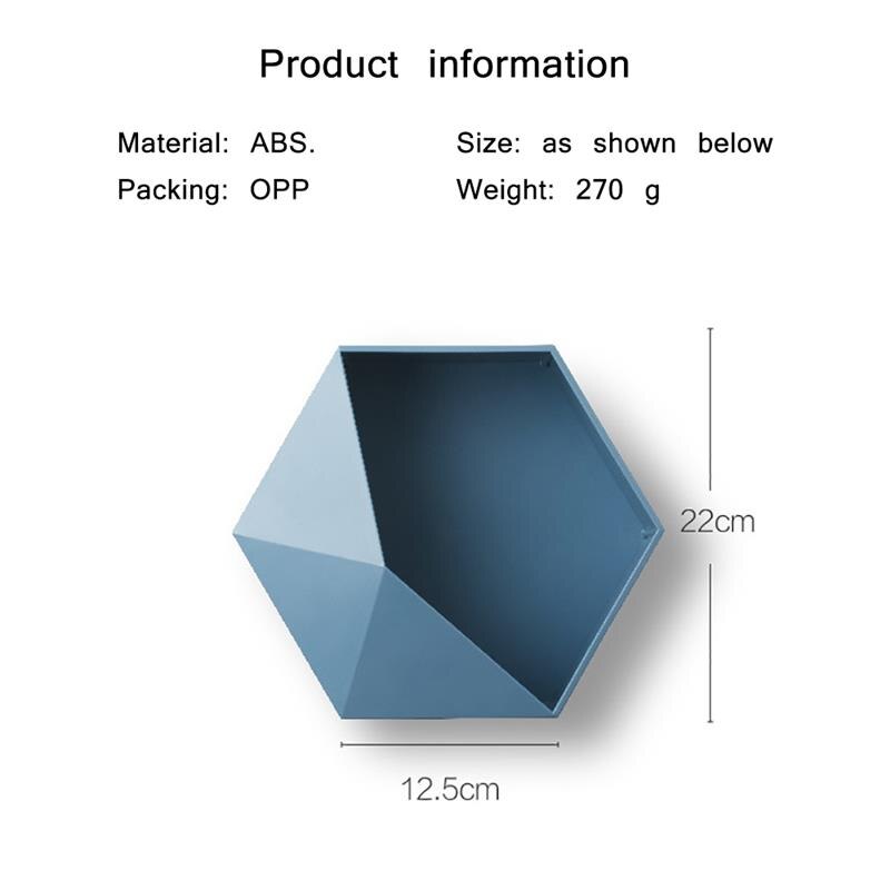 Hexagon vägghylla nordisk geometrisk vägg dekorativa hyllor slagfria förvaringsställ för vardagsrum sovrum badrum heminredning
