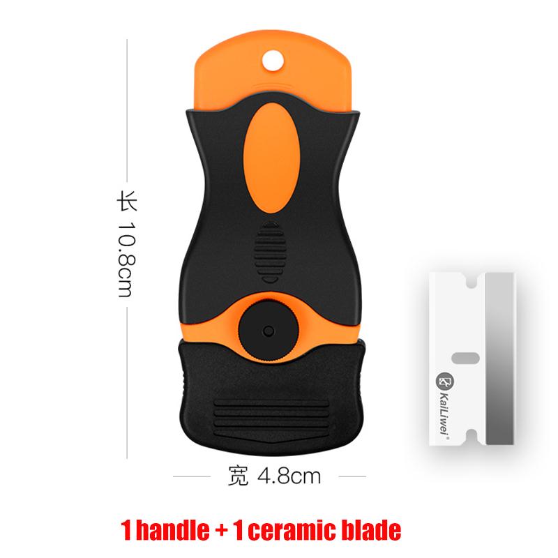 Ceramic Glass Oven Razor Scraper Plastic Handle Razor Scraper Ceramic Glass Oven LCD remove glue Window Tinting Tool Blade: a set