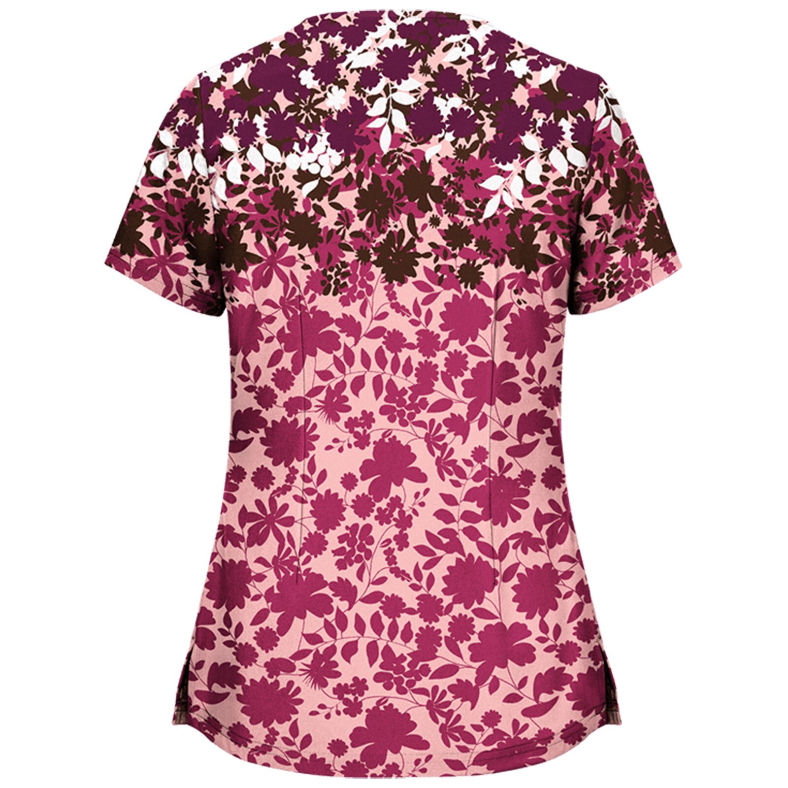 Chemisier à manches courtes et col en v pour femmes, uniforme de travail, salopette à imprimé floral, accessoires d'infirmière, # AA05