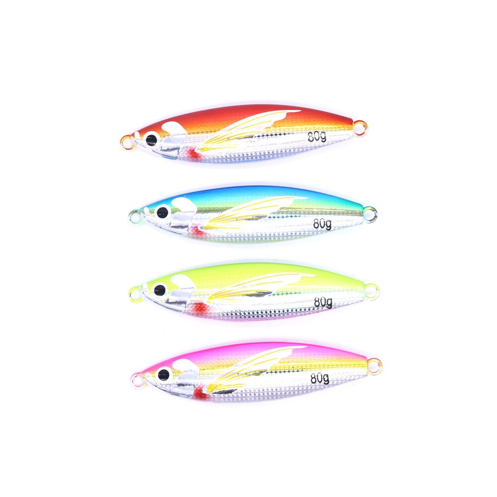Japan Slow Jigging Lures Lead Fish With Double Hooks 40/60/80/100G Slow Jigs Saltwater Fishing Lure