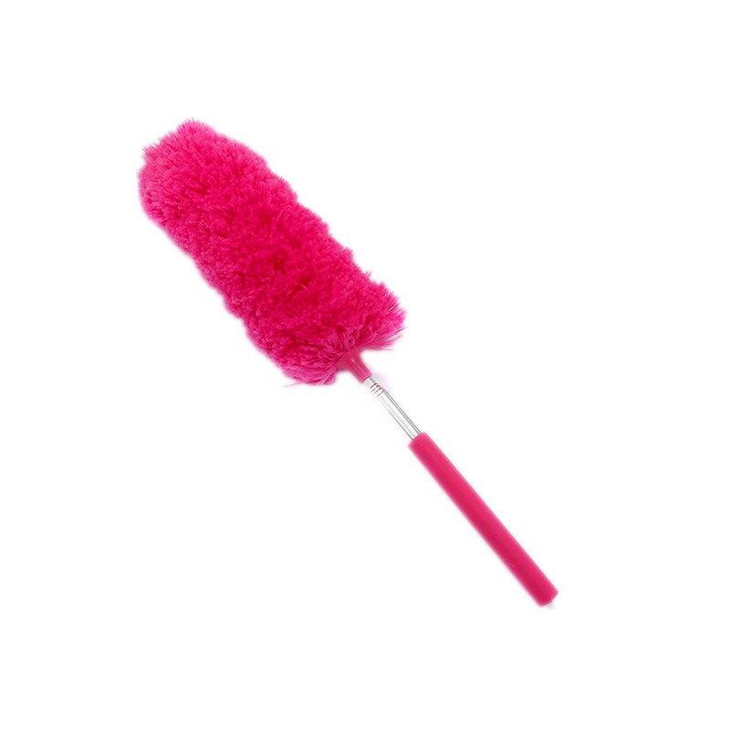 Microfiber Duster Brush Extendable Hand Dust Cleaner Anti Dusting Brush Home Air-condition Car Furniture Cleaning: rose red2