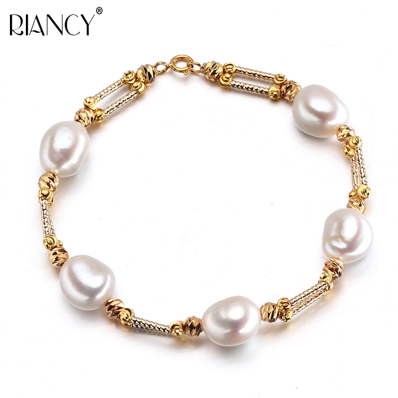 baroque natural freshwater pearl bracelet for women, trendy real pearl jewelry 925 silver birthday