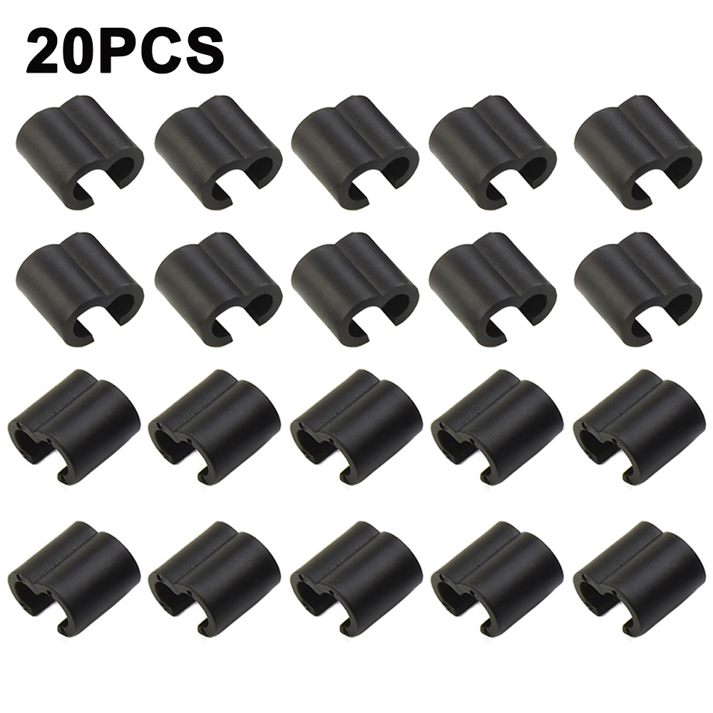 10 unidades de organizadores de cables para bicicleta, abrazaderas para mangueras hidráulicas, soportes de clip para cables de cambio, desviador y freno de 4mm y 5mm: Negro