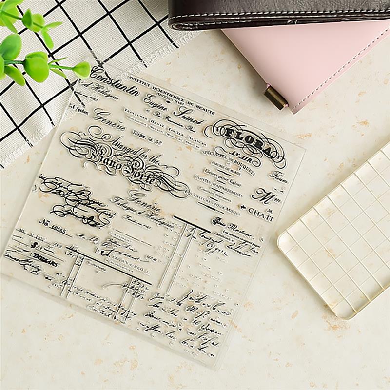 Seal PVC Transparent Stamp Plastic Embossing Sheet Stamp Decor for DIY Scrapbook Photo Album