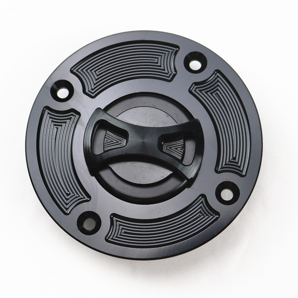 CNC Bow-tie Gas Fuel Tank Cap Cover For Suzuki GSXR 600 1300 TL1000 GS500 SV650: Black