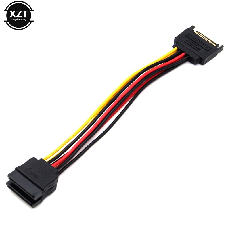 Newest SATA 15Pin Male To 2 SATA 15 Pin Female 15Pin Power HDD Splitter Connector Cable for PC Computer