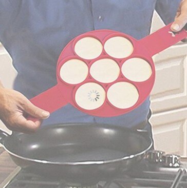 1PC Non Stick Flippin' Pancake Maker Silicone Pancake Snake Cake Molds Flippin Fantastic Easy Pancake Egg Ring Maker OK 0514: Blue