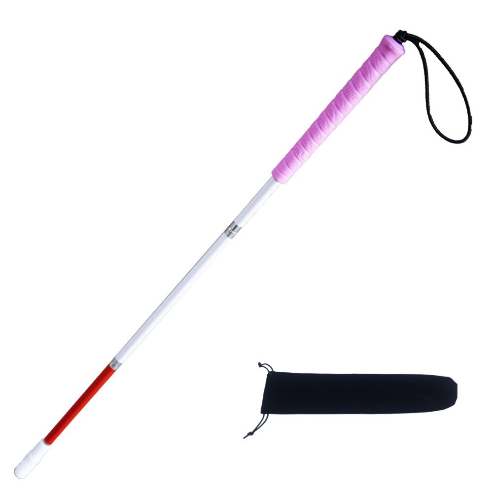 70cm - 80 cm Aluminium Folding Blind Cane , White Cane ,Pink Handle, with 2 Tips, 3PEA-PIK