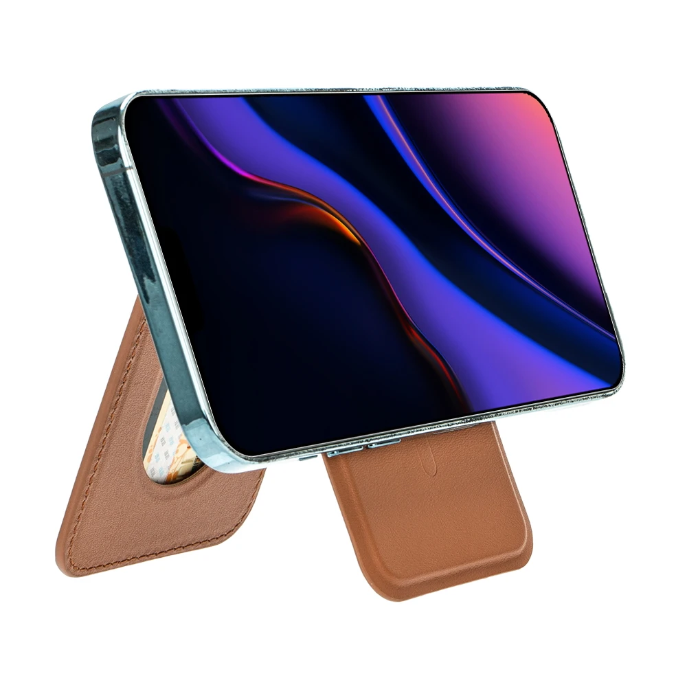 Magnetischer, zusammenklappbarer Brieftaschen-Kartenhalter, Leder-Telefonständer für Magsafe IPhone 14 13 15 Profi Max 16, Macsafe-Unterstützung, Telefonhalterung