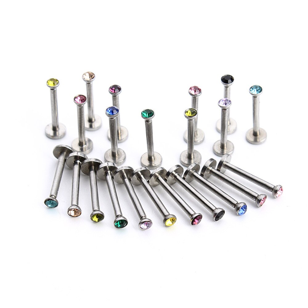 10Pcs Piercing Stainless Labret Lip Ring Ear Helix Tragus Cartilage Studs Piercing Mixed Color Sexy Body Jewelry