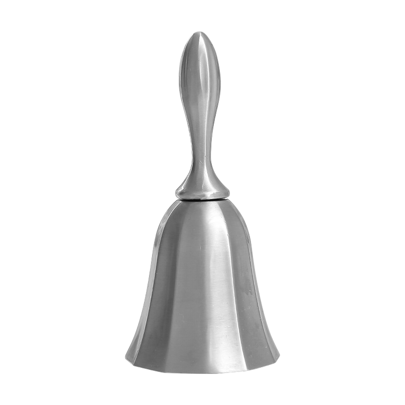 Multifunctional Hand Bell Call Bell Musical Instrument for Home School Church Restaurants: Silver  no pattern