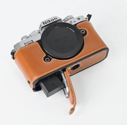 PU Leather Camera Case Half Bag Body With Wrist Strap For Nikon ZFC Z30 Z50