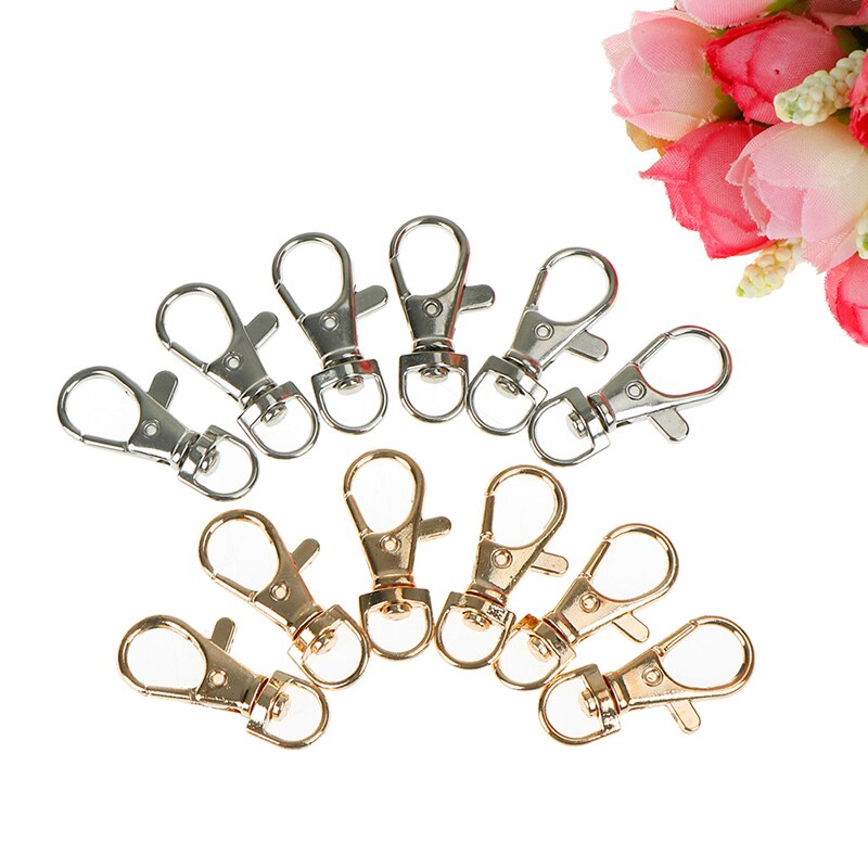 6PCS DIY Bag Accessories Mini Rotatable Buckle Hook Lobster Key Chain Metal Carabiner For Bag Parts & Accessories