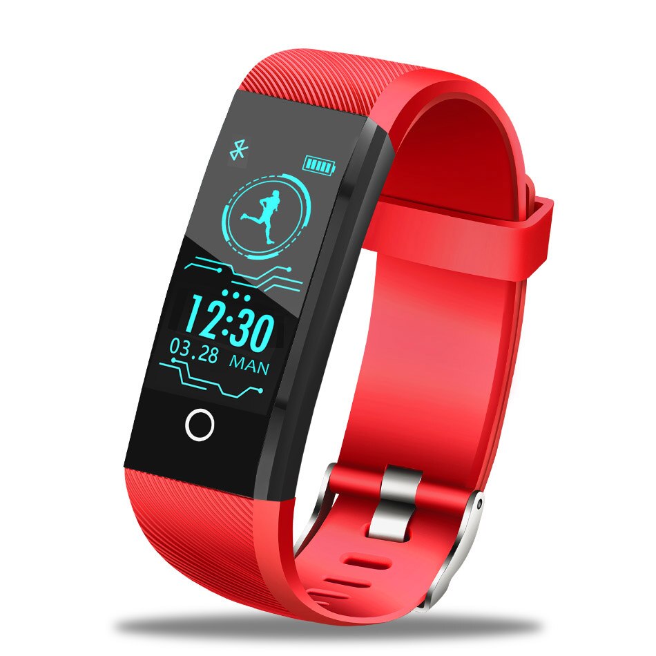 LIGE Smart Wath Sport Smart Bracelet Blood Pressure Heart Rate Monitoring Pedometer Information Call Reminder Fitness Watch Men: red