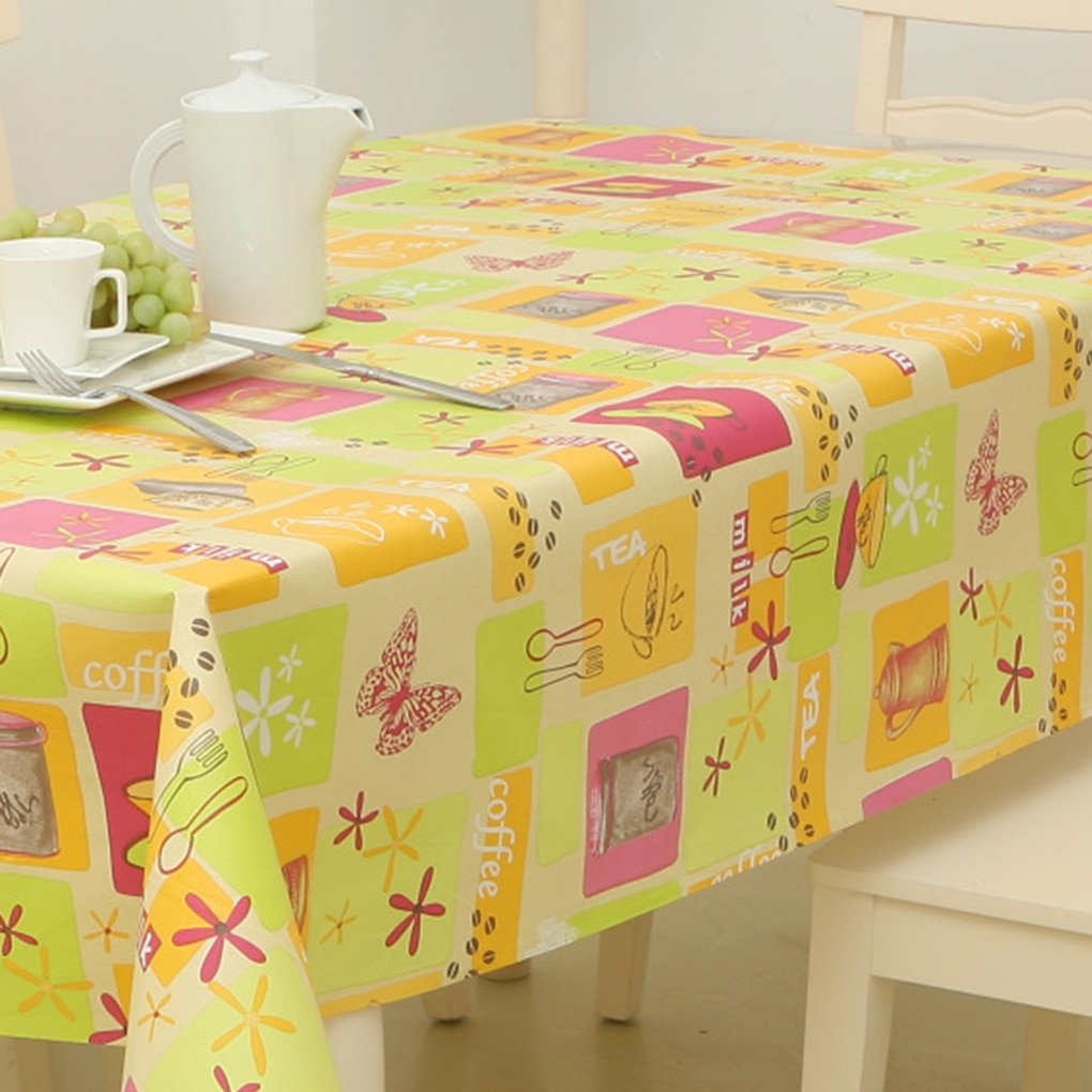 Mantel con de mariposa/cuadros, resistente al aceite, impermeable, antisuciedad, mantel de mesa rectangular de PVC para hogar