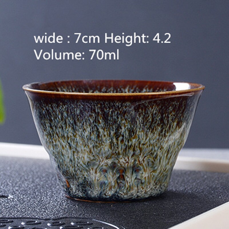 Taza de té verde puer, taza de té de cerámica con cambio de horno, taza de té para el hogar, oficina, accesorios de decoración del hogar
