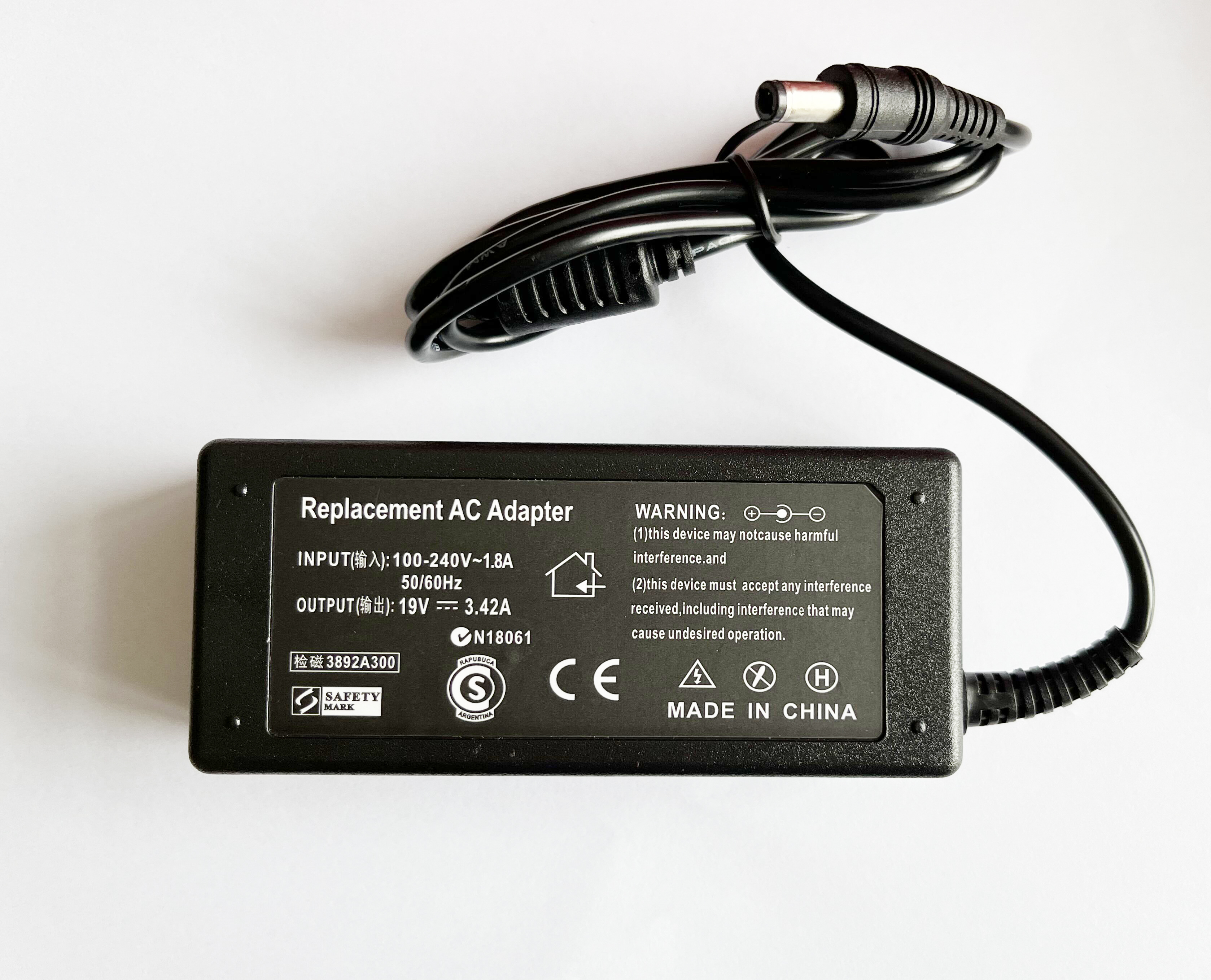 Zasilacz 19V 3A 3.42A do głośnika stereo Harman / Kardon Go+Play Bluetooth Przenośny głośnik zewnętrzny Ładowarka sieciowa AC DC