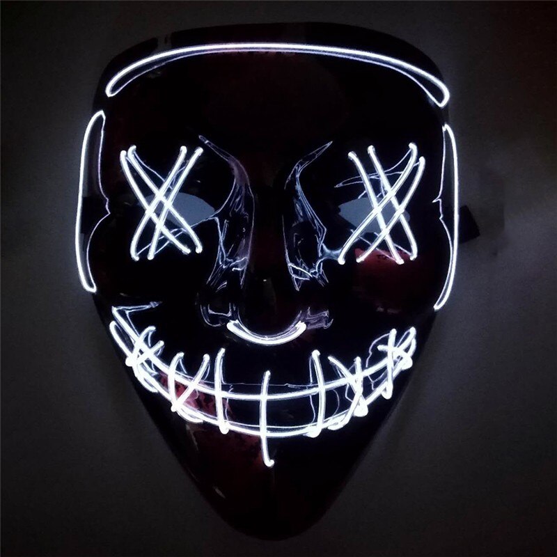 Masque de matière plastique de partie lumineuse de faux Fluorescent portatif Unique de Halloween de