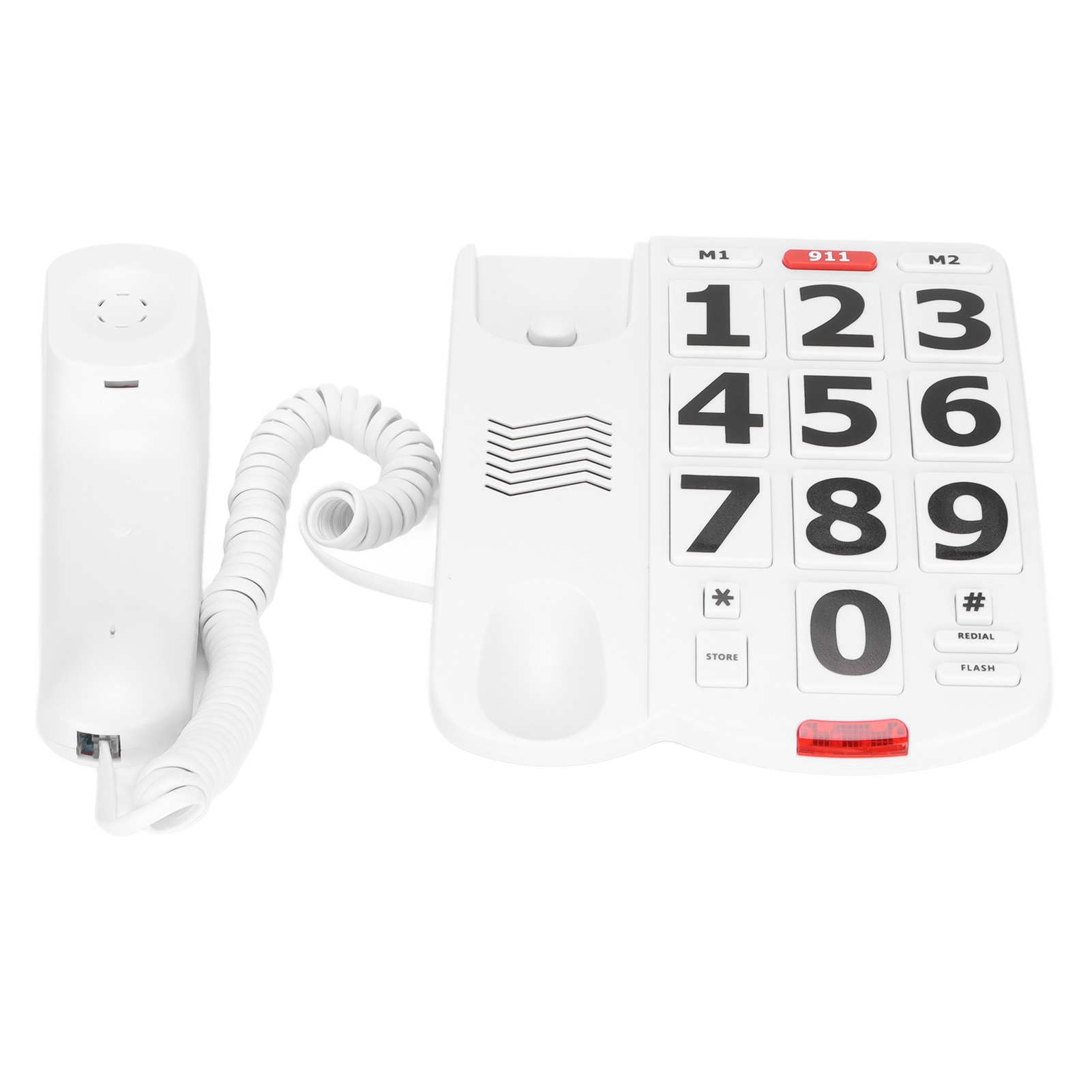 Telefon med stora knappar, trådbunden fast telefon med stora knappar, lättlästa stora knappar och superljuda ringsignaler: Default Title