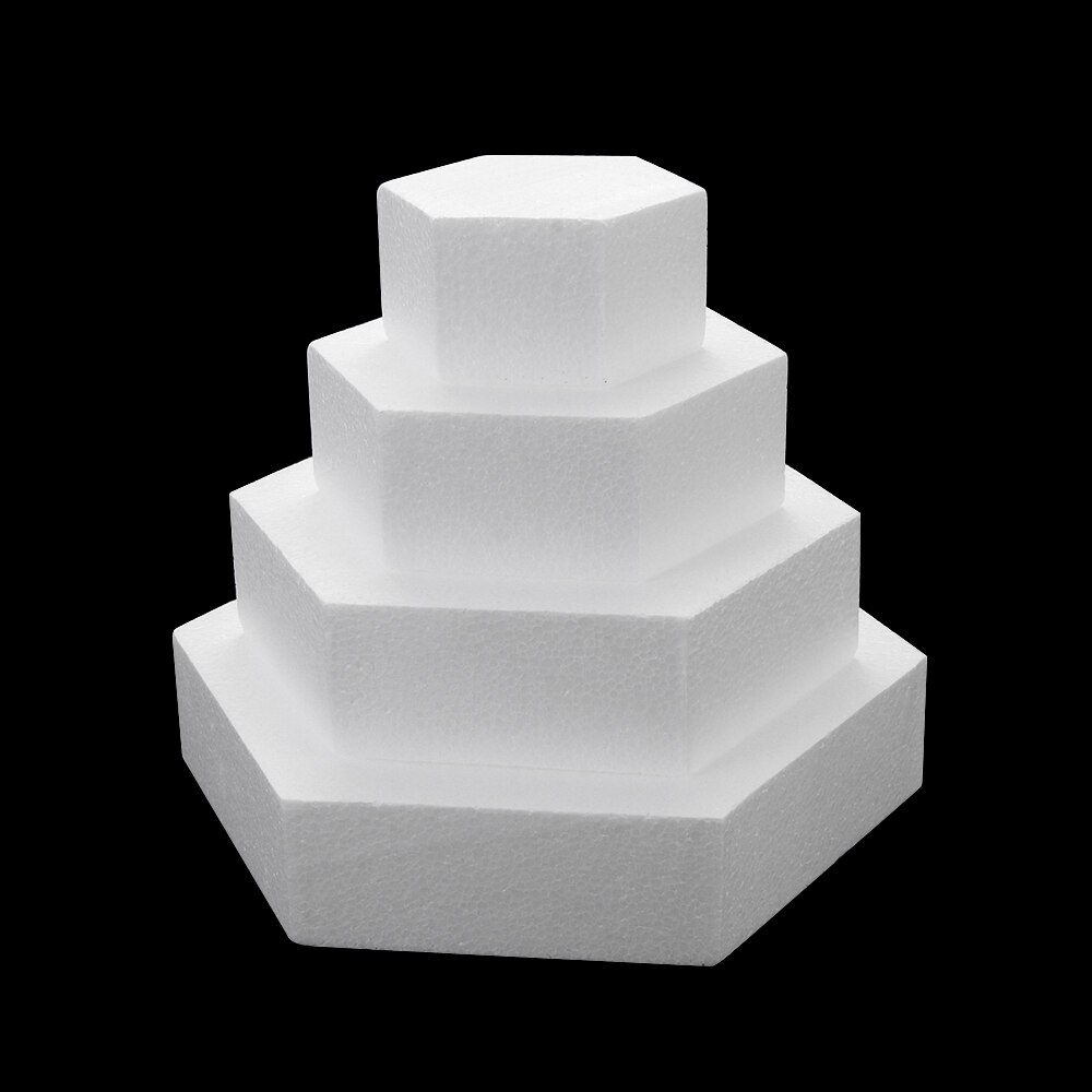 4/6/8/10 tommers firkantet/sekskant styrofoam kake dummy modellering sukker håndverk kjøkken diy praksis modell kake skum mold: Sekskant / 10 tommer