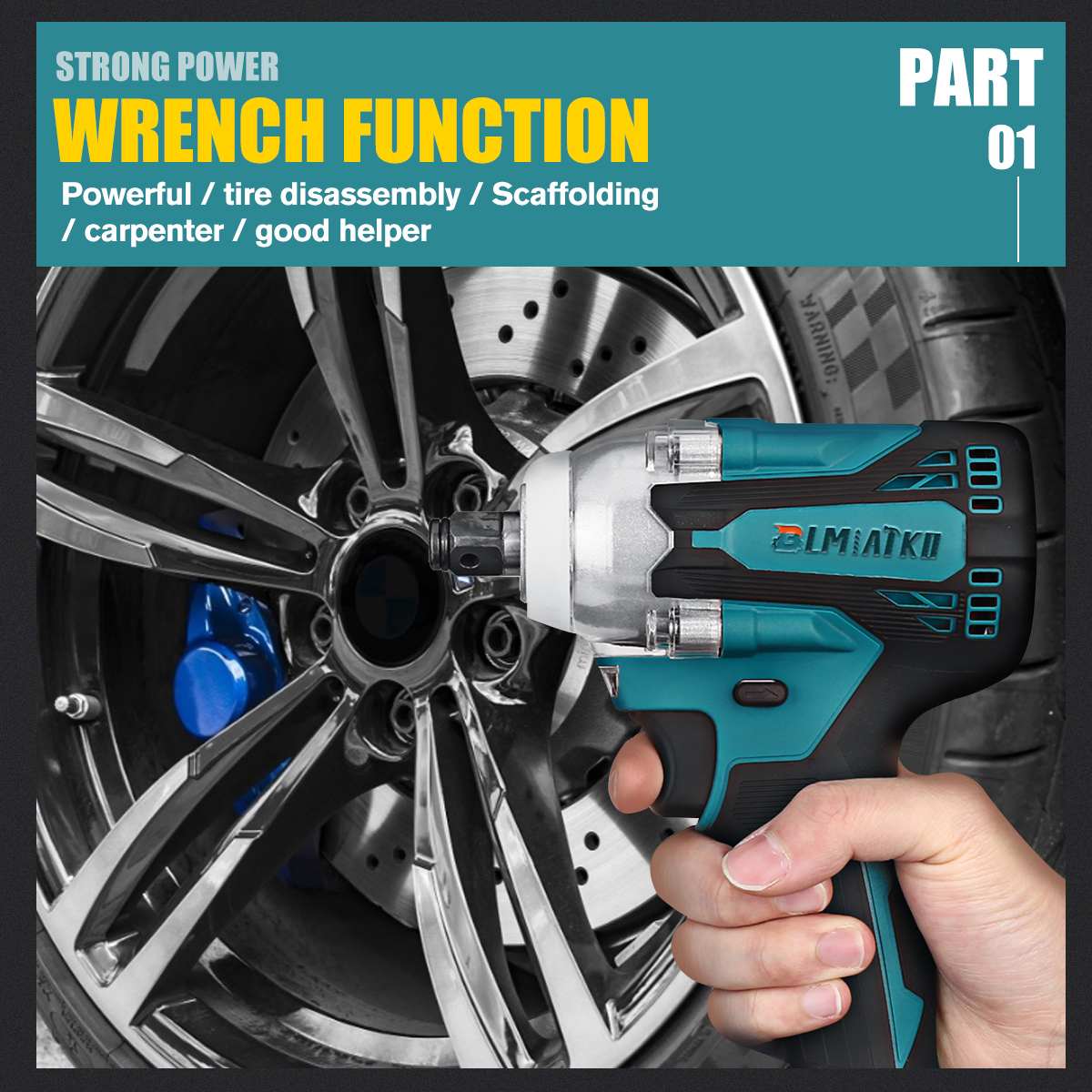 2 In 1 18V Brushless Wrench Cordless Electric Screwdriver Electric Impact Wrench Torque 1/2inch for Makita 18V Battery