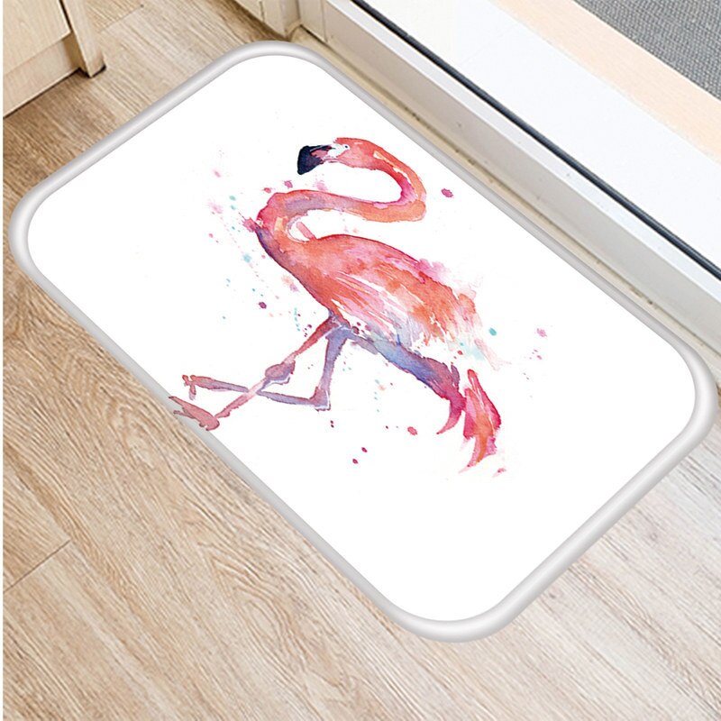 Flamingo dørmatte til inngangsdør rosa trykt korall fløyel bad anti-skli til stue matter teppe kjøkken gulv 48229: 2dd-48229-002