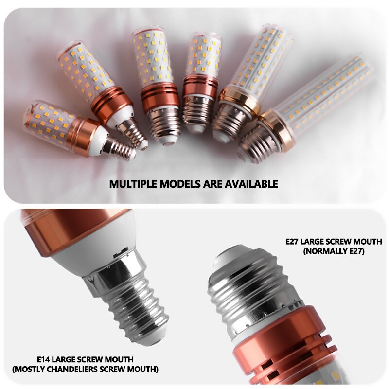 E27 E14 12W 16W 24W Led bougie ampoule 220V 230v économiser de l'énergie /froid blanc lampe épis de maïs LED Bombillas lumière à la maison
