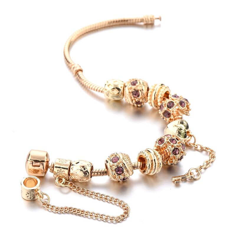 Yada trendy gouden sleutelvorm diy armbanden en bangles voor vrouwen kettingarmbanden bedel kristal sieraden armband  bt200368