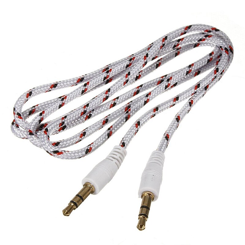 3.5mm aux o kabel stereokabel o jackstik: Hvid