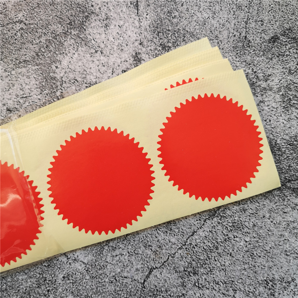 100pcs 5cm Silver or Gold Stickers Sticky Notes Scrapbooking Package Sealing Stickers for Cookie/Candy pack embosser seal: red