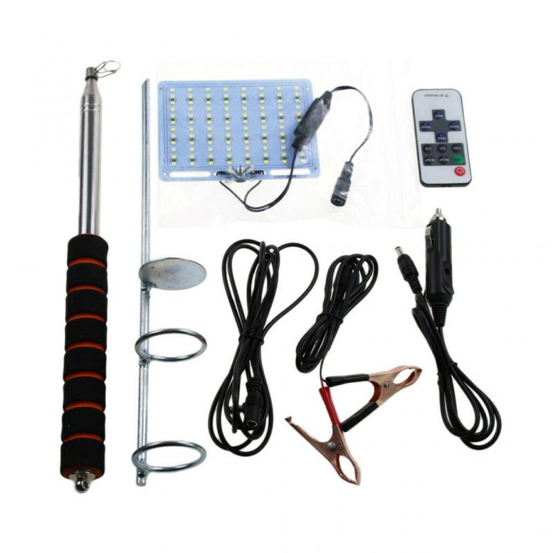 48W Teleskop Kolben Stange LED Scheinwerfer Angeln draussen BBQ Camping Laterne Licht Lampe Wandern Mit RF Fernbedienung