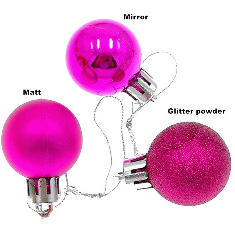 24 stücke Weihnachten Baum Ball Dekoration Party Hängen Ornament Flitter Anhänger Weihnachten Baum dekorationen für Heimat Mini Größe