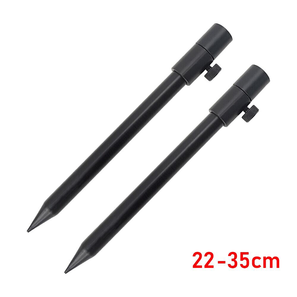 2 x karpe fiskebank pinner aluminium svart stang pod diameter 16mm fiske tilbehør: 22-35cm